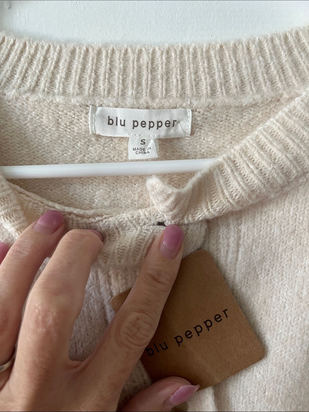 Blu Pepper Cream Cardigan with Brown Horse Intarsia - Picture 2 of 5